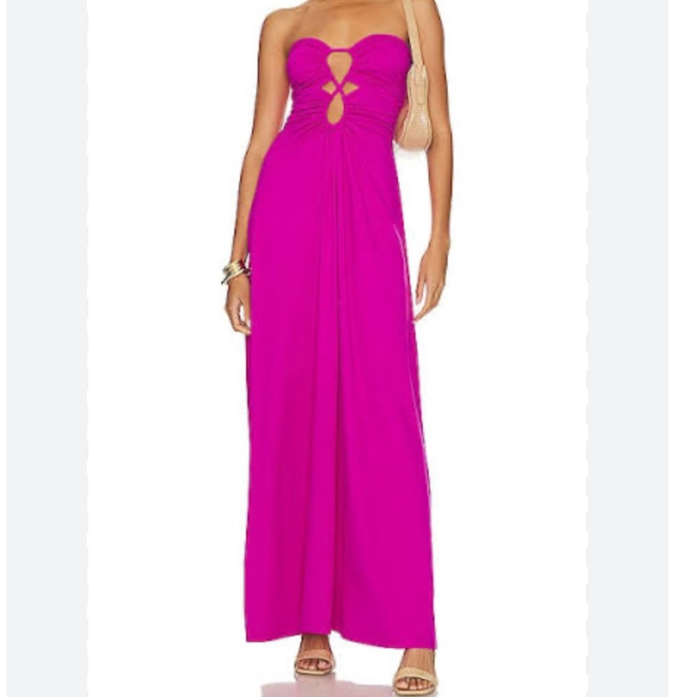 Susana Monaco Circle Front Maxi Dress in Magenta